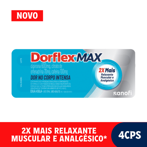 Dorflex Max Analgésico e Relaxante Muscular 600mg - 4 comprimidos