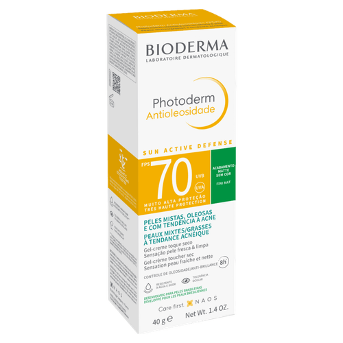 Protetor Solar Bioderma Photoderm  Antioleosidade sem Cor FPS 70 - 40g