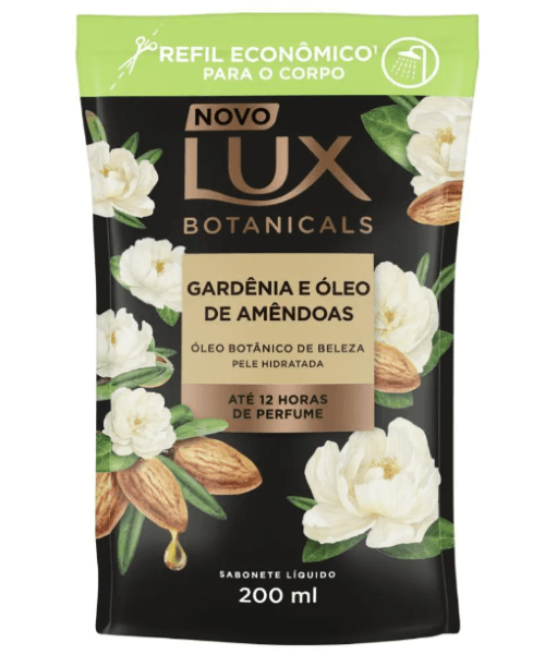 Sabonete Líquido LUX Botanicals Gardênia e Óleo de Amêndoas Refil - 200ml