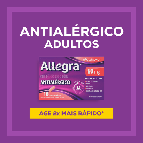 Antialérgico Allegra 60mg - 10 comprimidos