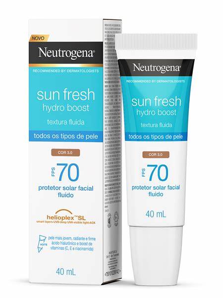 Protetor Solar Facial Fluido com Cor Neutrogena 3.0 FPS 70 40ml