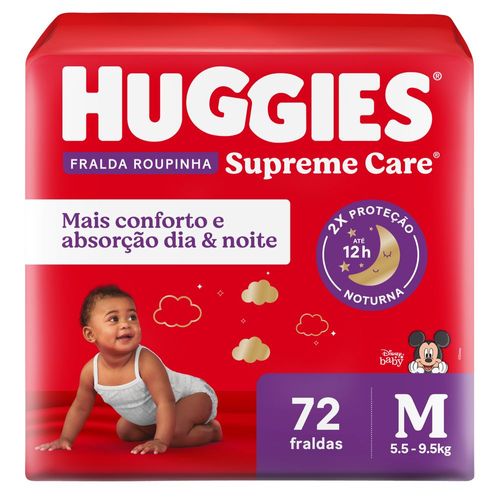 Fralda Huggies Supreme Care M - Roupinha - 72 unidades