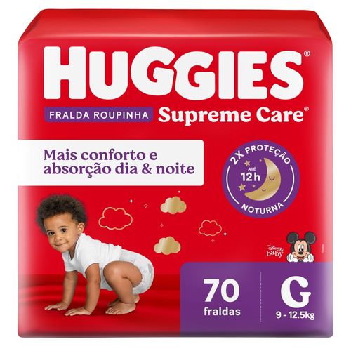 Fralda Huggies Supreme Care G - Roupinha - 70 unidades