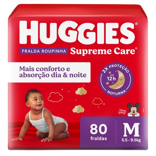 Fralda Huggies Supreme Care M - Roupinha - 80 unidades