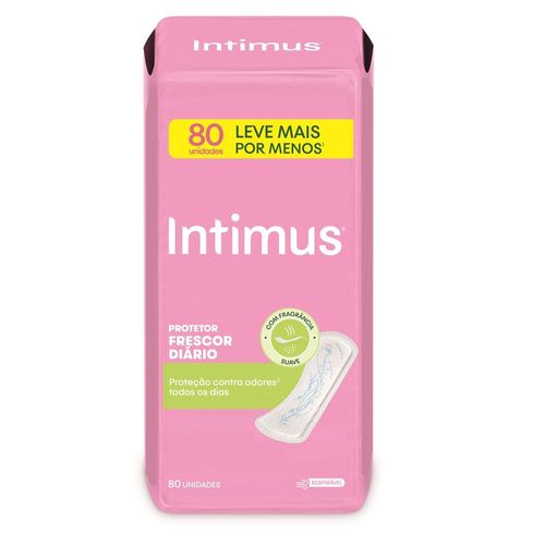 Protetor Diário sem Abas com Perfume Intimus Days Frescor Diário Pacote Promocional Leve Mais Pague Menos 80 Unidades