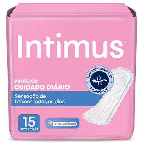 Protetor Diário Intimus Cuidado Diário Sem Perfume Sem Abas 15 Unidades