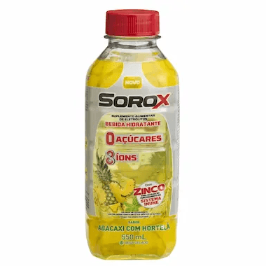 Bebida Hidratante Sorox Abacaxi com Hortelã Zero Açúcar - 550ml