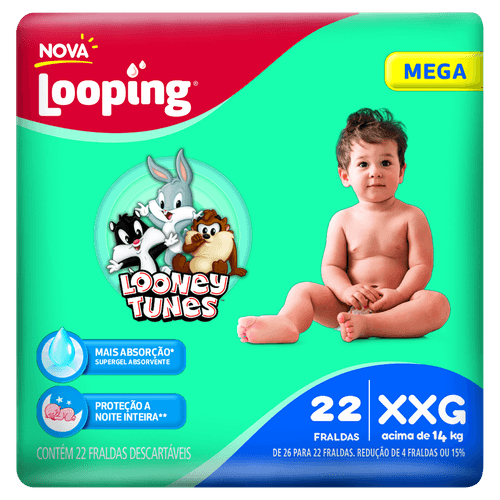 Fralda Descartável Infantil Looping XXG 22 Unidades