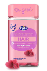Suplemento Dr Good Hair Morango 60 Unidades Comprimido Mastigável