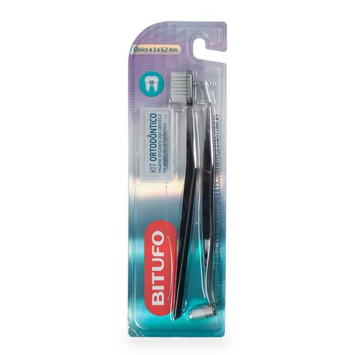 Kit Escovas Ortodônticas Bitufo: 1 Class Orto, 1 Intertufo e 6 Interdentais Cônicas 3 a 6,2 milímetros