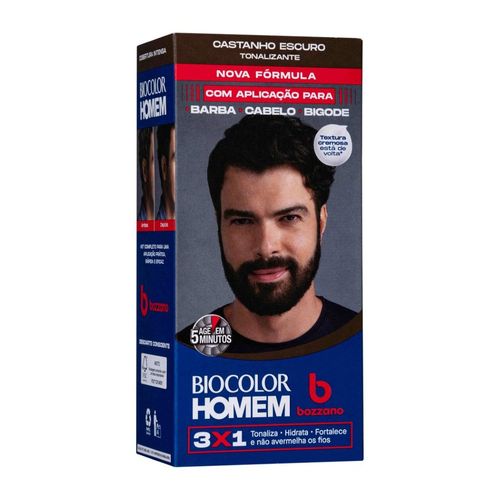 Tonalizante de Cabelo Masculino Biocolor Homem Bozzano Castanho Escuro