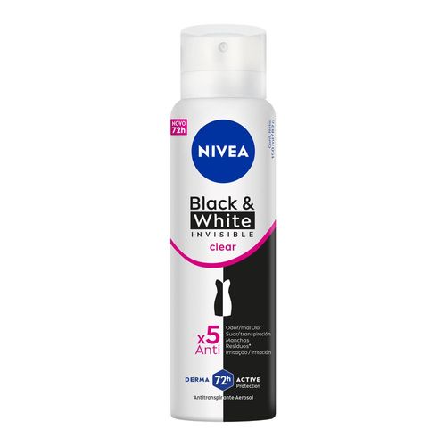 Desodorante Antitranspirante Aerosol NIVEA Invisible Black & White Clear 150ml