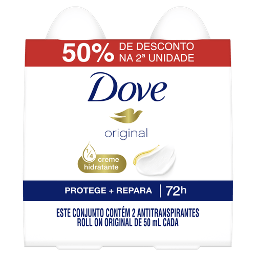 Kit Desodorante Dove Rollon Orig 50ml - 2 Unidades