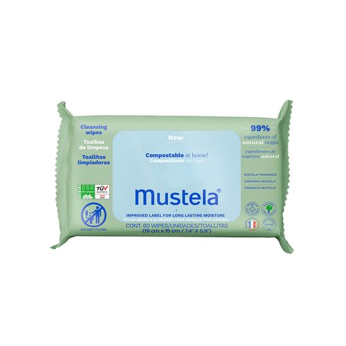 Toalha Umedecida Compostável Mustela 60 Unidades
