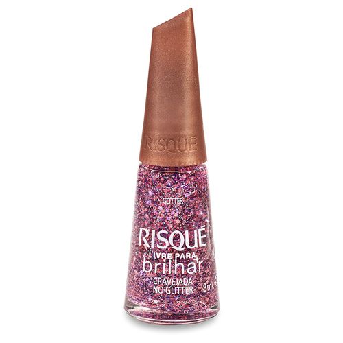 Esmalte Cravejada no Glitter Risqué Livre para Brilhar - 8ml