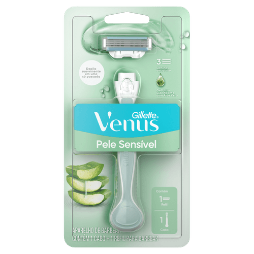 Aparelho Recarregável e Carga para Depilar Pele Sensível Gillette Venus