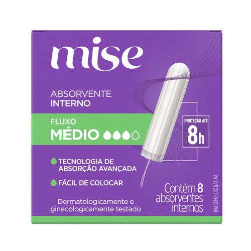 Absorvente Interno Mise Médio - 8 Unidades
