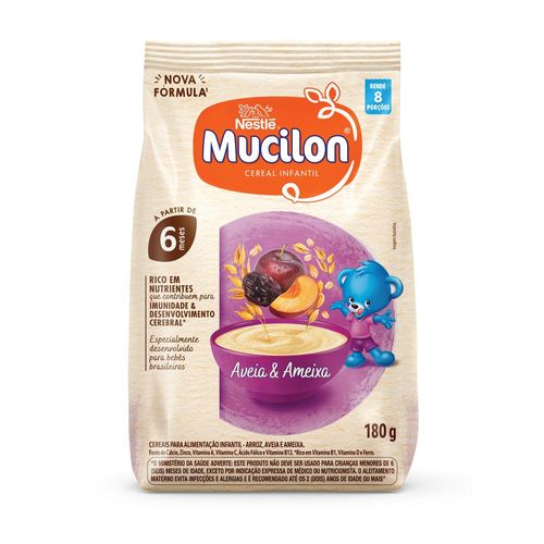Cereal Infantil Aveia e Ameixa Mucilon Pacote 180g