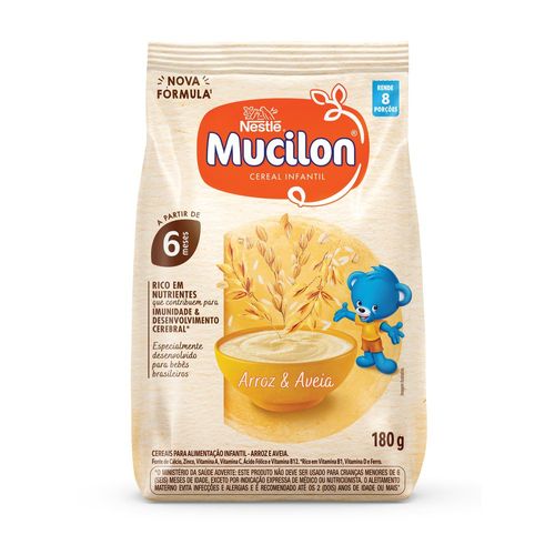 Cereal Infantil Integral Arroz & Aveia Mucilon 180g
