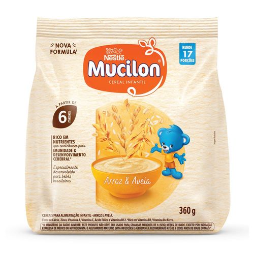 Cereal Infantil Mucilon Arroz e Aveia Integral 360g