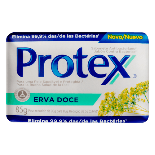 Sabonete em Barra Antibacteriano Erva-Doce Protex Envoltório - 85g