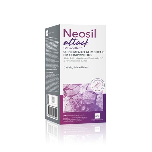 Suplemento Vitamínico Neosil Attack Para Cabelos, Unhas E Pele - 30 Comprimidos