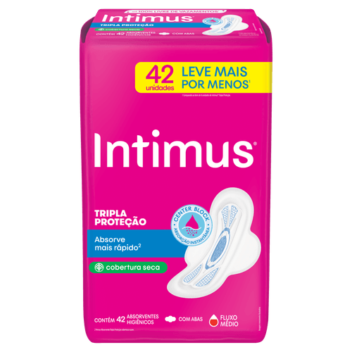 Absorvente Intimus Tripla Proteção Cobertura Seca - 42 Unidades