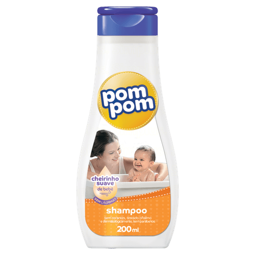 Shampoo Infantil Cheirinho Suave de Bebê Pom Pom - 200ml