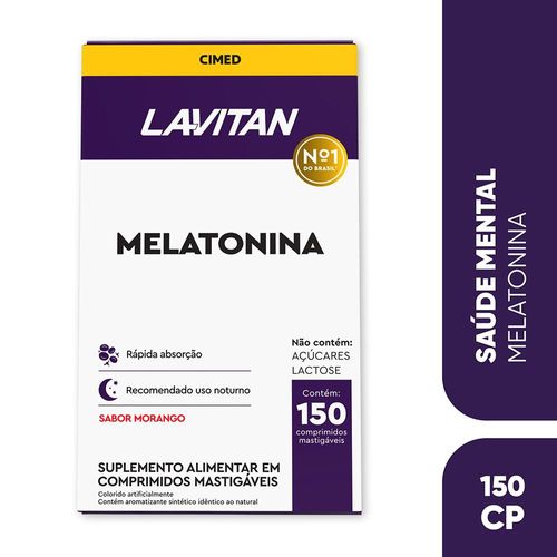 Lavitan Melatonina 0,21Mg Sabor Morango - 150 Comprimidos