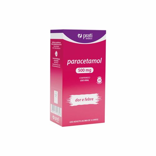 Paracetamol 500mg 20 Comprimidos - Genérico - Prati Donaduzzi
