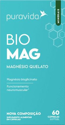 Suplemento Magnésio Quelato Bio Mag Puravida 175mg Cápsulas 60 Unidades