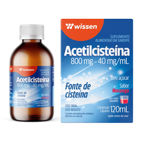 Acetilcisteina Wissen Xarope Sabor Morango - 120ml