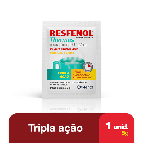 Resfenol Thermus Pó para Solução Mel e Limão 5g - 1 Unidade
