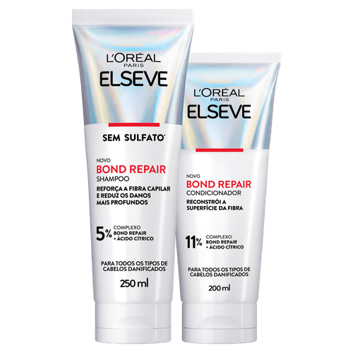 Kit Shampoo 250ml + Condicionador 200ml Elseve Bond Repair