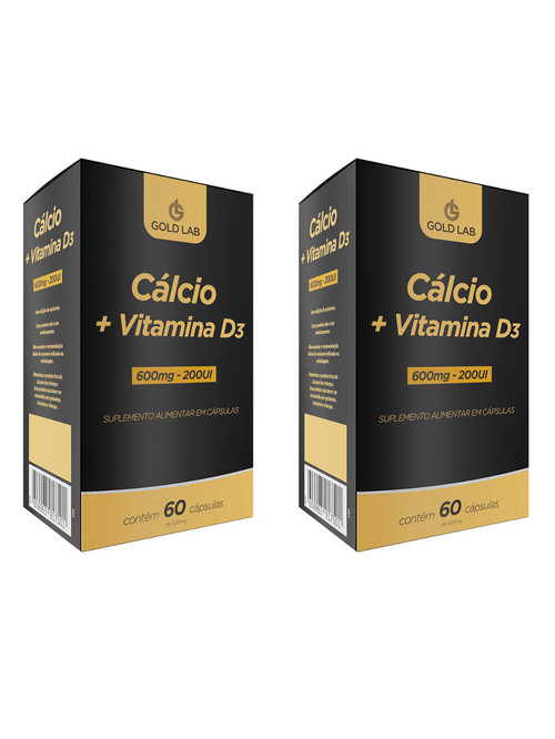 Kit com 2 Cálcio + Vitamina D3 60 Cápsulas - Gold Lab
