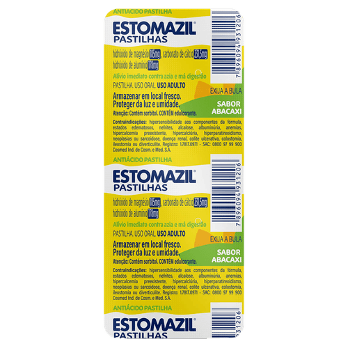Estomazil 185mg Abacaxi Blister - 10 Pastilhas