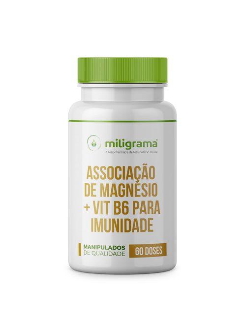 Associação Magnésio + Vitamina B6 para imunidade 60 doses