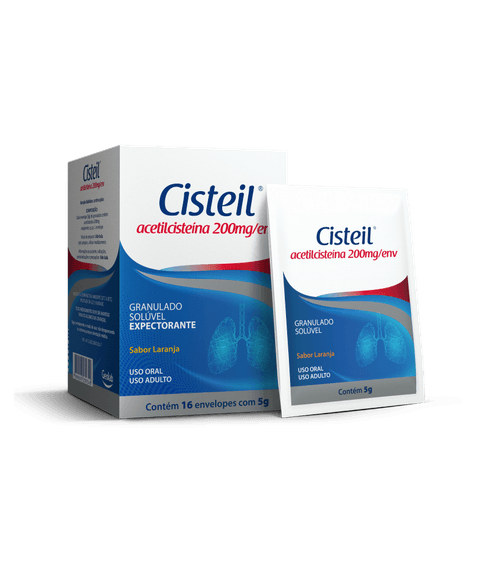 Expectorante Cisteil Acetilcisteína Geolab 200mg Granulado Solúvel 16 Envelopes