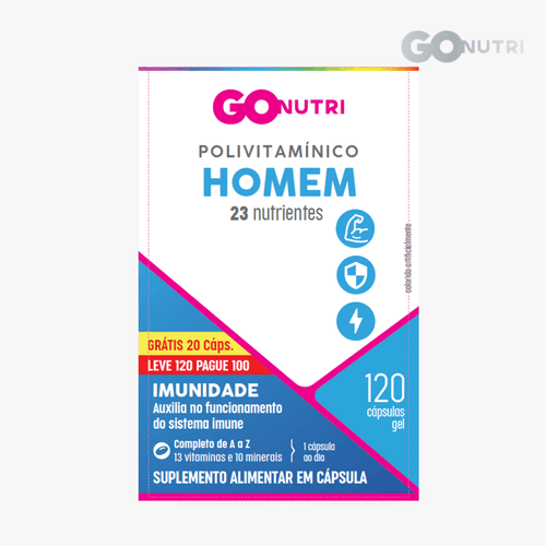 Polivitamínico Homem GOnutri - 120 Cápsulas