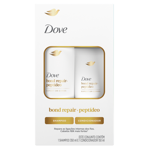 Kit Shampoo 350ml + Condicionador 150ml Dove Bond Repair + Peptídeo