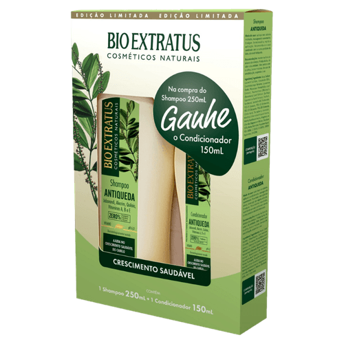 Kit Shampoo 250ml Antiqueda Bio Extratus Grátis Condicionador 150ml