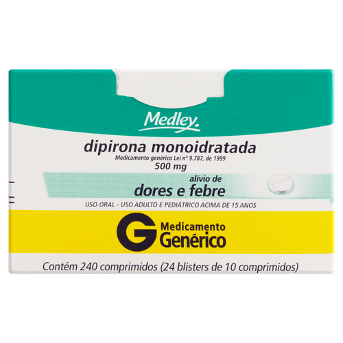 Dipirona Sódica 500mg Genérico Medley  C/10 comprimidos