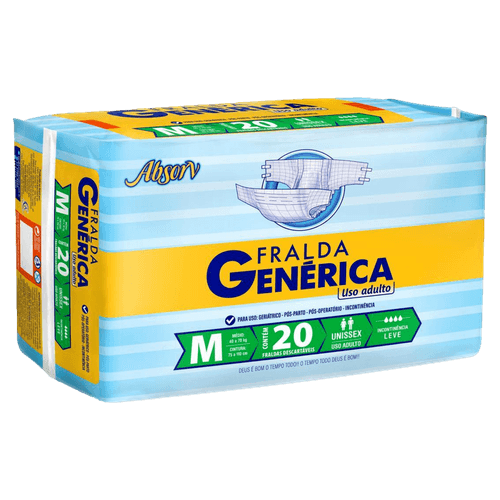 Fralda Descartável Adulto M Aloe Vera Tradicional Pacote 20 Unidades