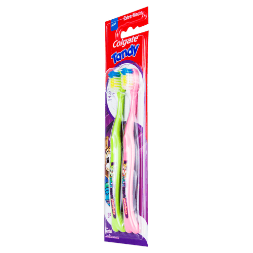 Escova dental infantil Extra Macia 2un Tandy - cerdas multinível, ideal para 5+