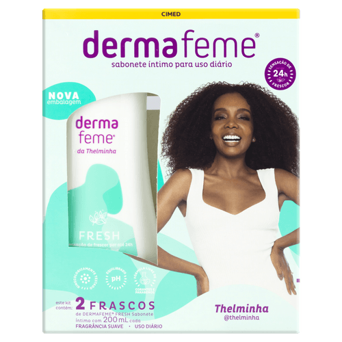Pack Sabonete Líquido Íntimo Suave Fresh Dermafeme Frasco 2 Unidades 200ml Cada