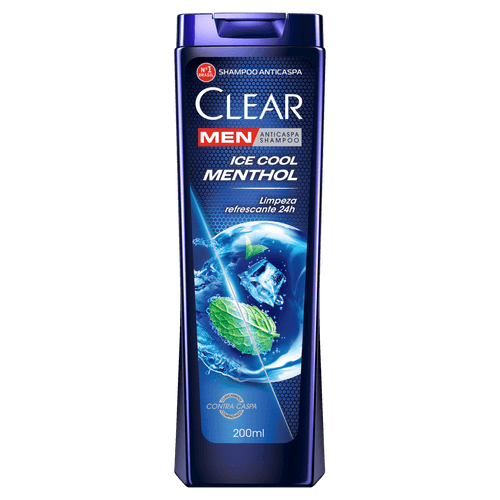 Shampoo Anticaspa Ice Cool Menthol Clear Men Frasco 200ml