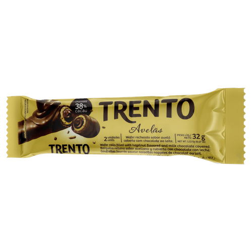 Wafer Avelã Trento Pacote 32g
