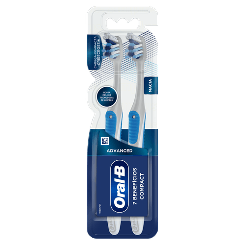 Escova Dental 7 Benefícios Compacta C2 Cerdas Macias Oral B