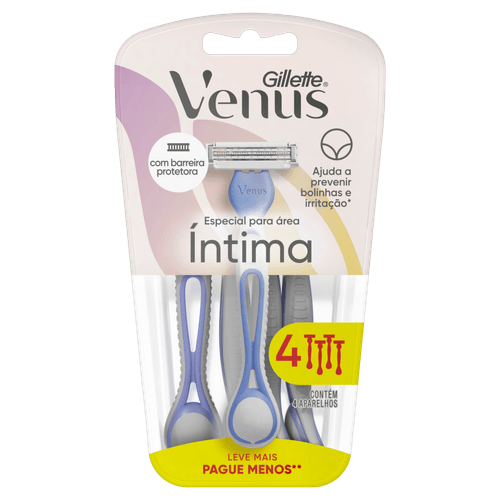Aparelho Descartável para Depilar Venus Intima Skincare 4 Unidades Gillette