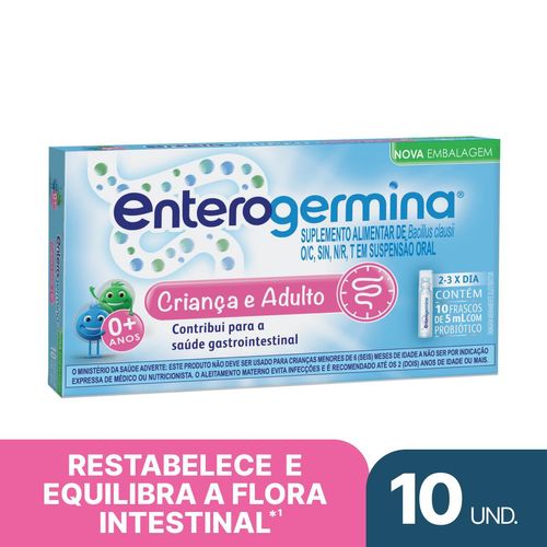 Enterogermina Probiótico Sanofi Aventis 5ml - 10 Frascos
